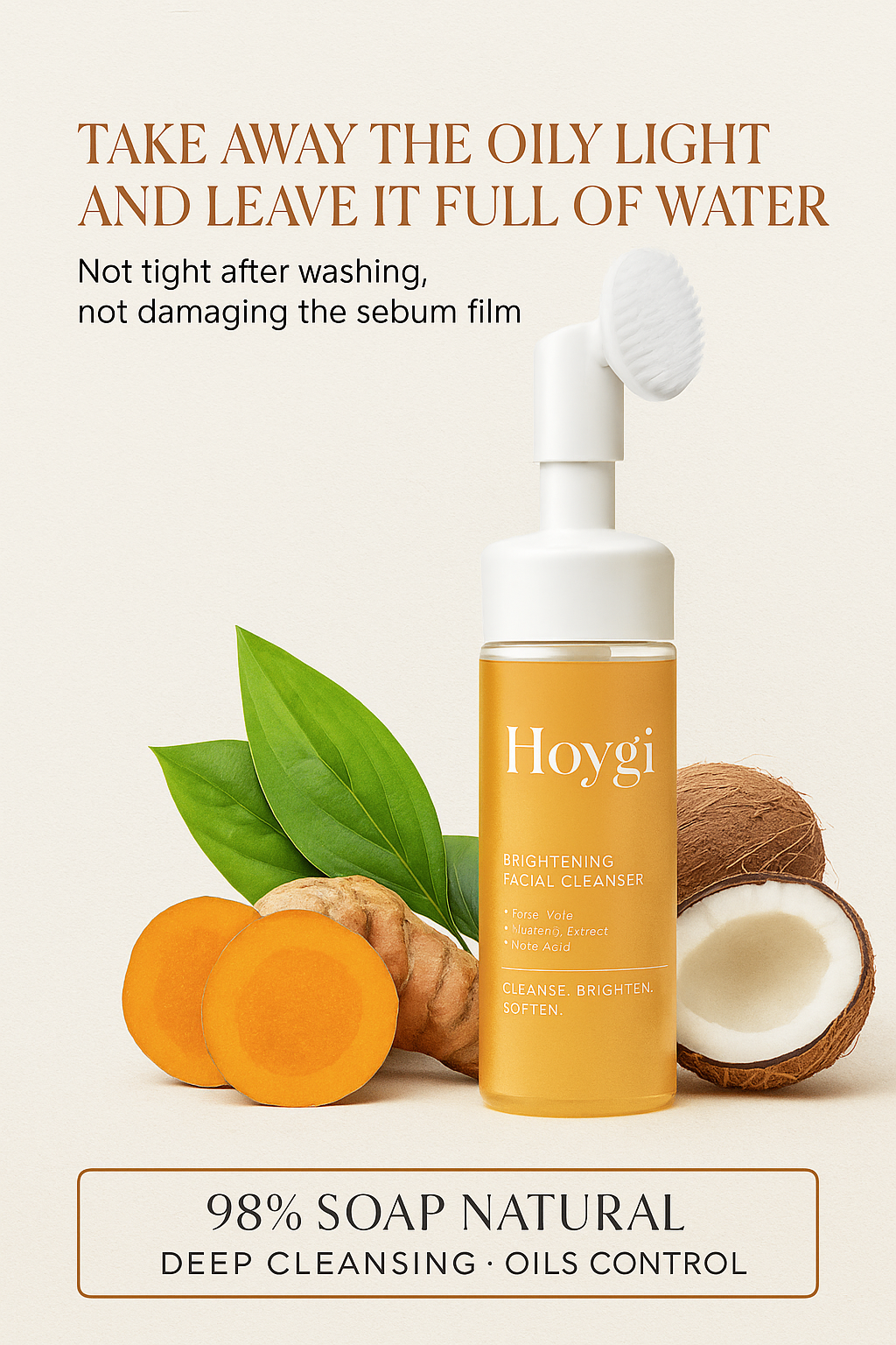Turmeric + Kojic Acid Foam Cleanser – 100ml